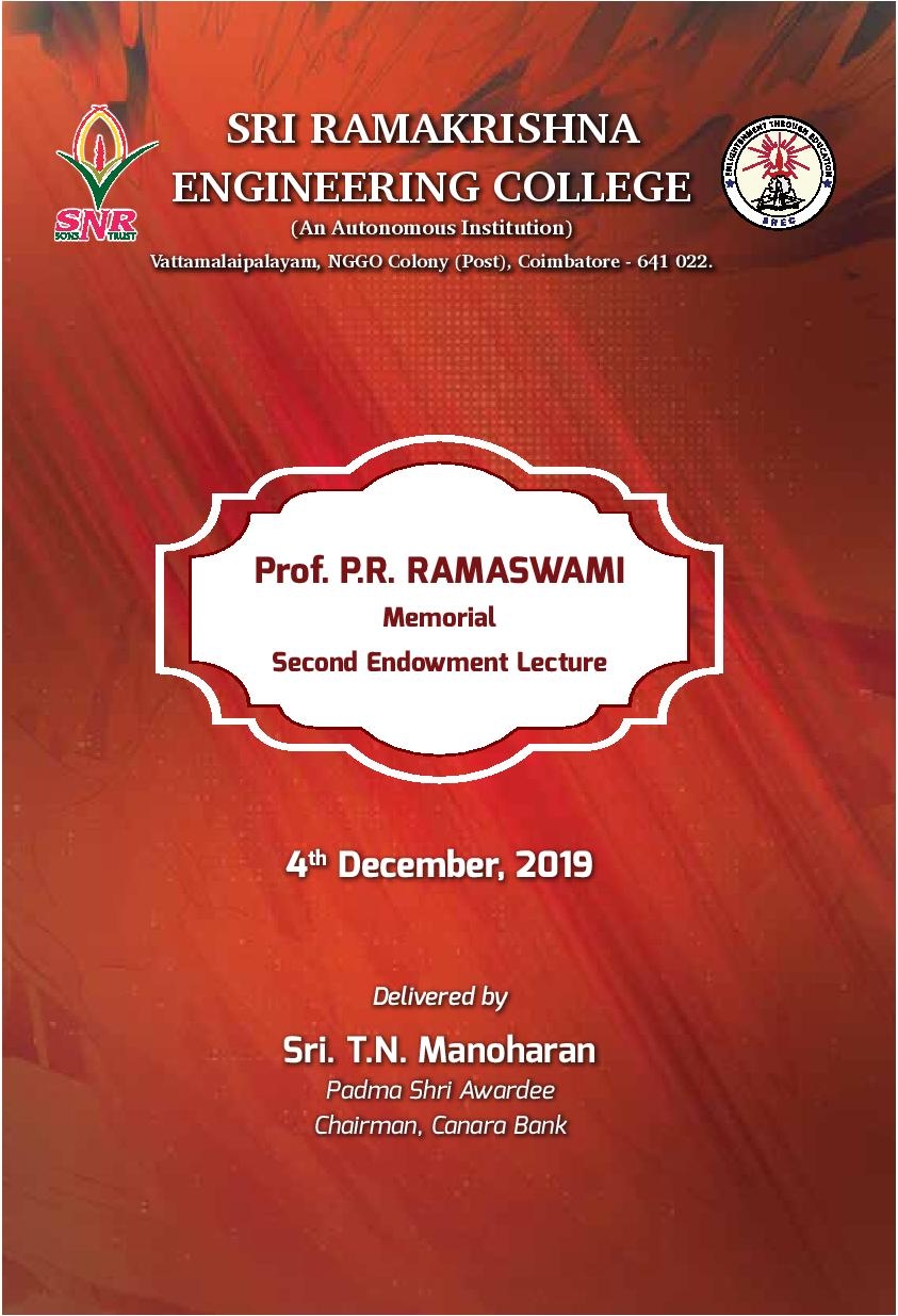 Prof. P.R. RAMASWAMI Memorial Second Endowment Lecture