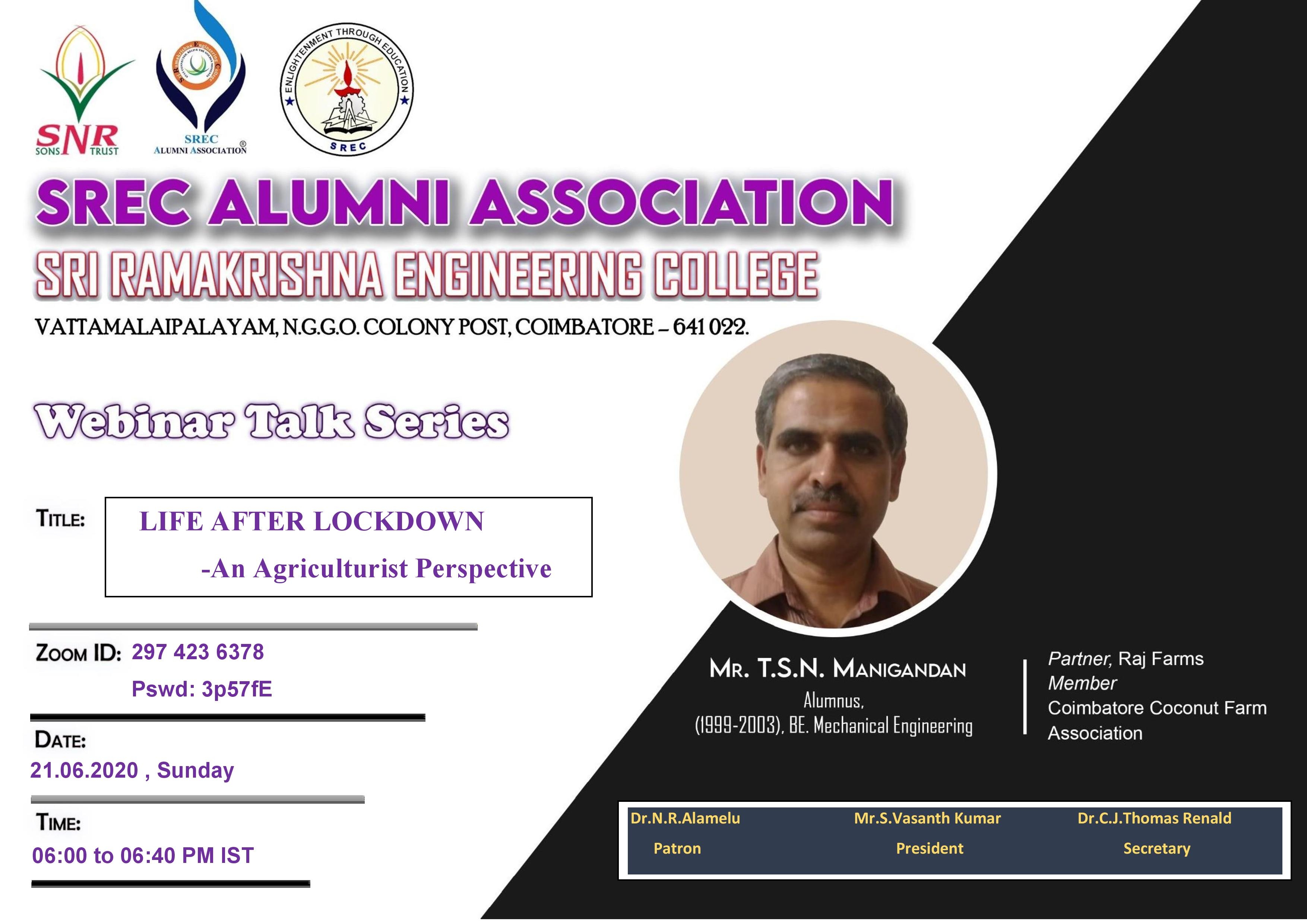 A Webinar Talk series_3 on ” Life After Lockdown – An Agriculturist perspective”